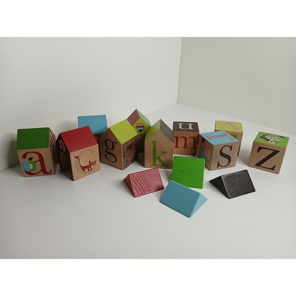Skip Hop Alphabet Zoo ABC Wooden Blocks Whimsical Colorful 14 PC Set Complete - Picture 1 of 3